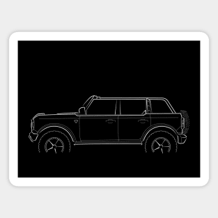 2021 Ford Bronco 4dr - profile Stencil, white Magnet